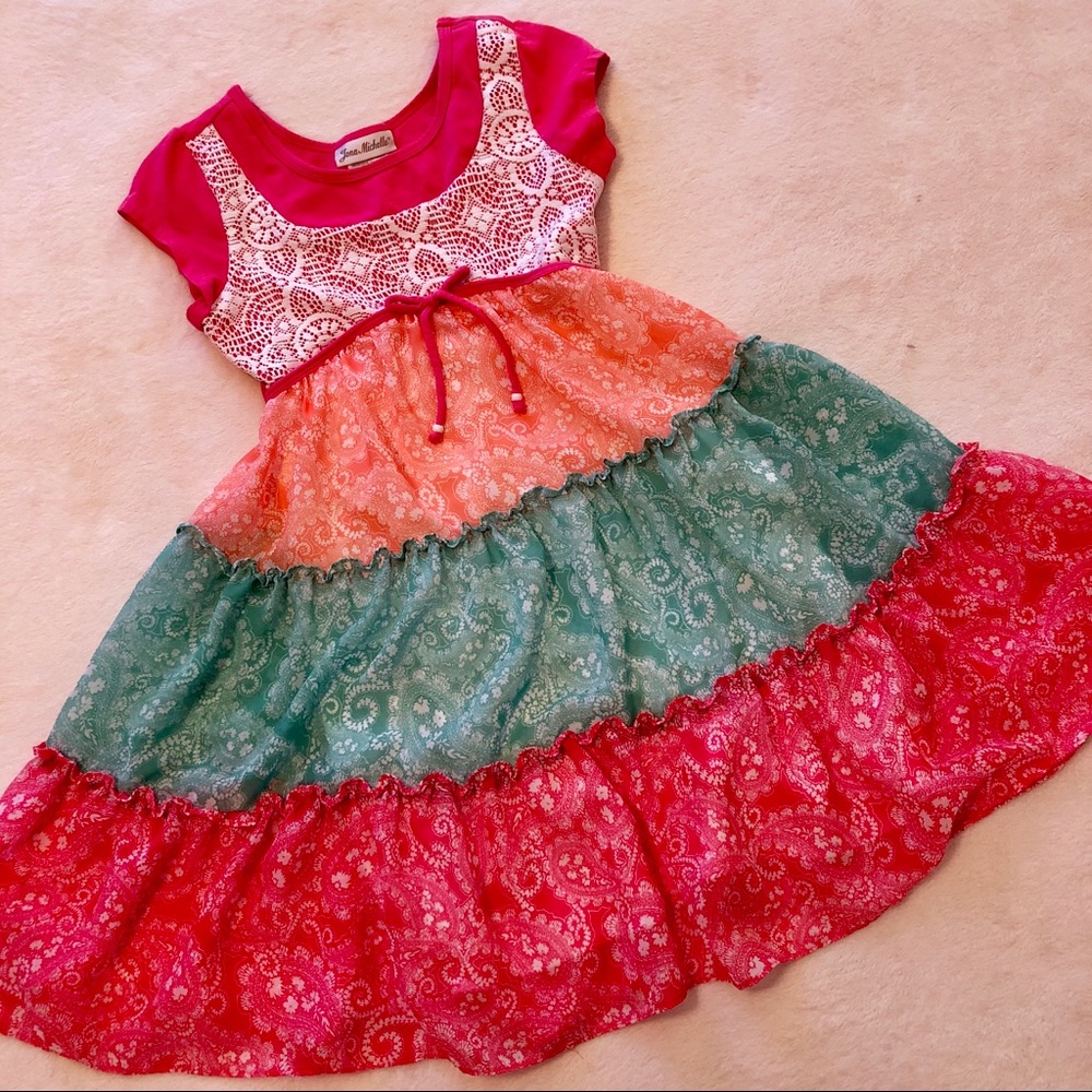 Beautiful girls sz 8 Jona Michelle tiered dress